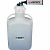 Justrite 12822 VaporTrap™ Carboy With Filter, HDPE, 13.5-Liter, 8 Ports