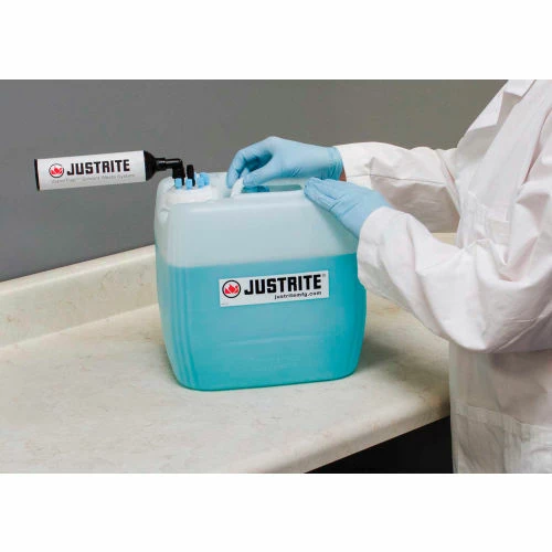 Justrite 12840 VaporTrap™ UN/DOT Carboy With Filter Kit, HDPE, 13.5-Liter, 7 Ports - Image 2