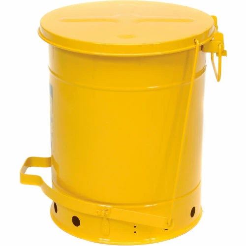 Justrite 10 Gallon Oily Waste Can, Yellow - 09301 - Image 5