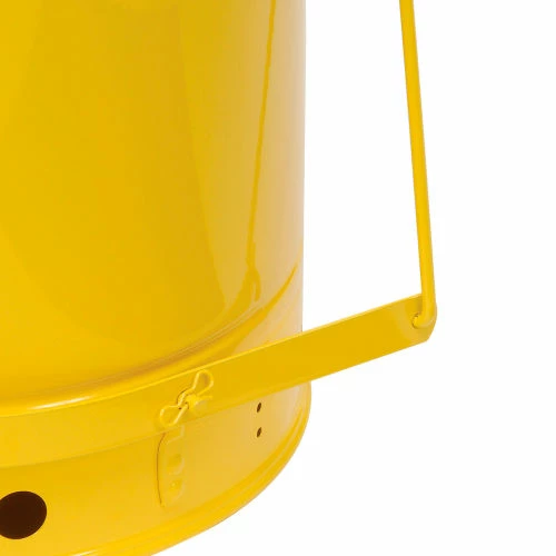 Justrite 10 Gallon Oily Waste Can, Yellow - 09301 - Image 9