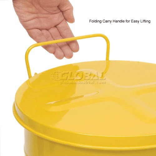 Justrite 10 Gallon Oily Waste Can, Yellow - 09301 - Image 11