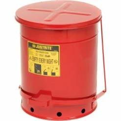 Justrite 14 Gallon Oily Waste Can, Red - 09500
