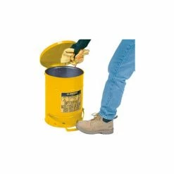 Justrite 14 Gallon Oily Waste Can, Yellow - 09501