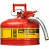 Justrite® Type II Safety Can - 2-1/2 Gallon with 1" Hose, 7225130