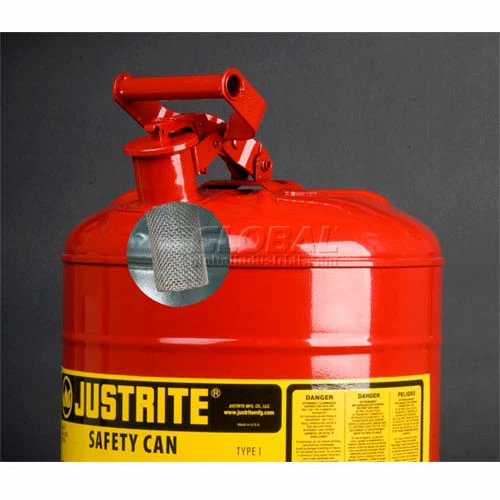 Justrite Safety Can Type I - Five Gallon Galvanized Steel, 7150100 - Image 5
