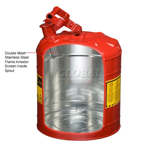 Justrite Safety Can Type I - Five Gallon Galvanized Steel, 7150100 - Image 8