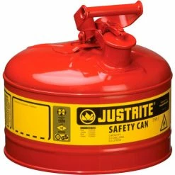 Justrite Safety Can Type I - 2-1/2 Gallon Galvanized Steel, Red, 7125100
