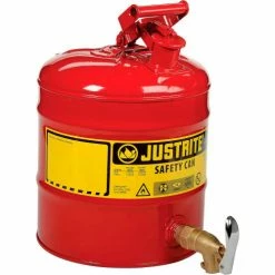 Justrite® 5 Gallon Safety Shelf Can with Bottom Faucet 08902, 7150150
