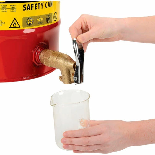 Justrite® 5 Gallon Safety Shelf Can with Bottom Faucet 08902, 7150150 - Image 5