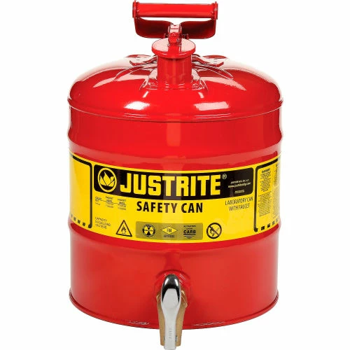 Justrite® 5 Gallon Safety Shelf Can with Bottom Faucet 08902, 7150150 - Image 8