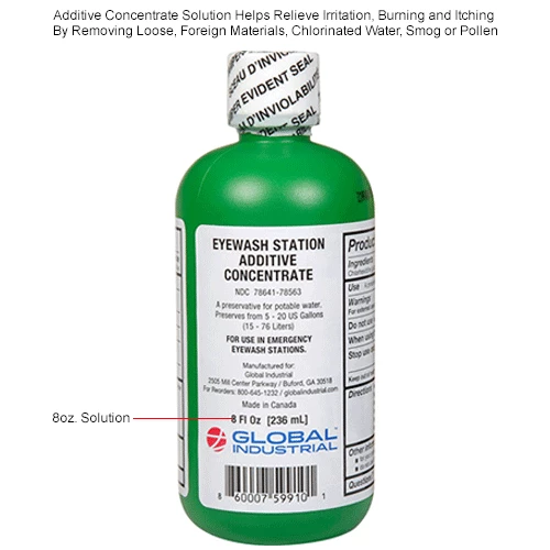 Global Industrial Emergency Eyewash Preservative, 8 Oz., 1 Bottle - Image 5