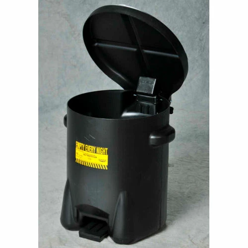 Eagle Mfg Eagle 10 Gallon Poly Waste Can W/ Foot Lever, Black - Image 2