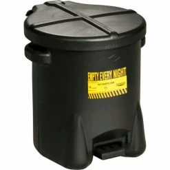 Eagle Mfg Eagle 14 Gallon Poly Waste Can W/ Foot Lever, Black