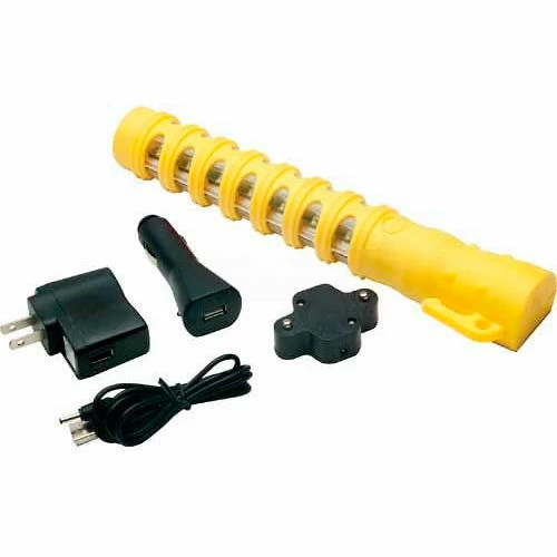 Aervoe LED Baton Road Flare Safety Yellow Housing - Single Pack with Amber LEDs - Pkg Qty 4
