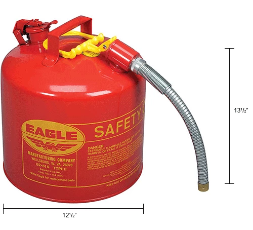 Eagle Mfg Eagle Type II Safety Can with 7/8" Spout - 5 Gallons - Red - Image 12