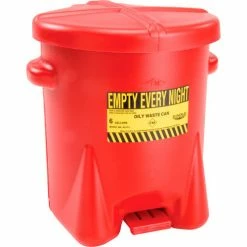 Eagle Mfg Eagle 6 Gallon Poly Waste Can W/ Foot Lever, Red - 933FL