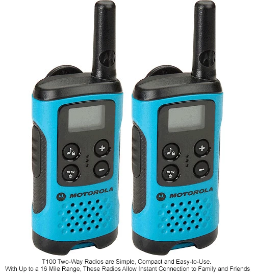 Motorola Talkabout® T100 Two-Way Radios, Neon Blue - 2 Pack - Image 10