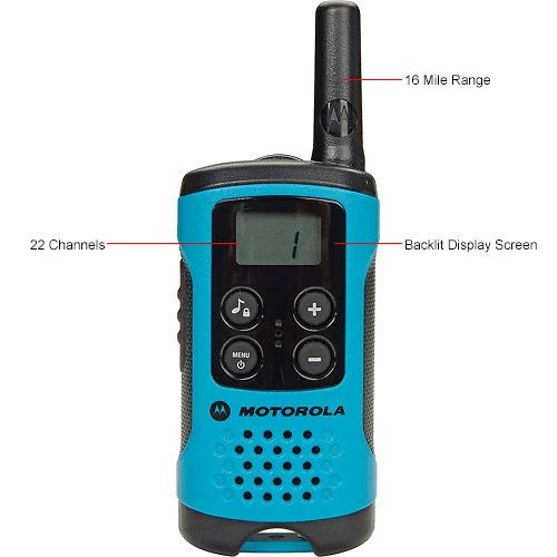 Motorola Talkabout® T100 Two-Way Radios, Neon Blue - 2 Pack - Image 11