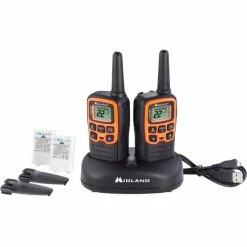 Midland® X Talker Walkie Talkie Set, 2-1/50"W x 1-3/10"D x 6-1/10"H, Black, Pack of 2