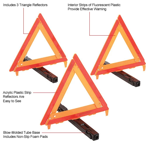 Cortina Safety Cortina 95-03-009 3-Piece Triangle Warning Kit - Image 11