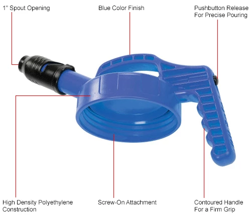 Oil Safe Stumpy Pour Spout Lid, Blue, 100502 - Image 4