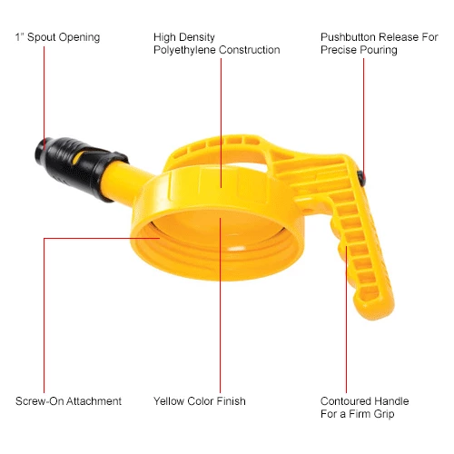 Oil Safe Stumpy Pour Spout Lid, Yellow, 100509 - Image 4