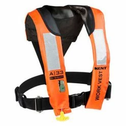 Kent 153200-200-004-13 A-33 In-Sight Automatic Inflatable Work Vest, Orange, Adult/Universal