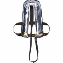Mullion 1MYGA3VP1 Flame Retardant Welders Inflatable Life Jacket, SOLAS/MED, Silver, Adult/Universal