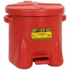 Eagle Mfg Eagle 10 Gallon Poly Waste Can W/ Foot Lever, Red - 935FL