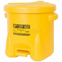 Eagle Mfg Eagle 10 Gallon Poly Waste Can W/ Foot Lever, Yellow - 935FLY