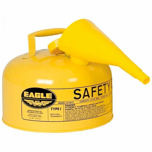 Eagle Mfg Eagle Type I Safety Can - 2 Gallon with Funnel - Yellow