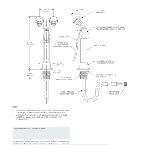 WaterSaver Deck Mounted Dual Head Eyewash