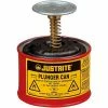 Justrite Plunger Can, 1-Pint, Red, 10008