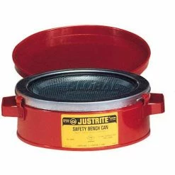 Justrite Bench Can, 1-Quart, Red, 10175