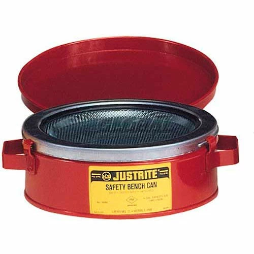 Justrite Bench Can, 1-Quart, Red, 10175