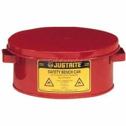 Justrite Bench Can, 1-Gallon, Red, 10375