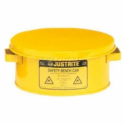Justrite Bench Can, 1-Gallon, Yellow, 10385