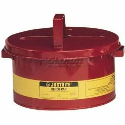 Justrite Bench Can, 3-Gallon, Yellow, 10771