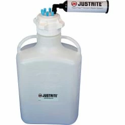 Justrite 12802 VaporTrap™ Carboy With Filter Kit, HDPE, 10-Liter, 6 Ports