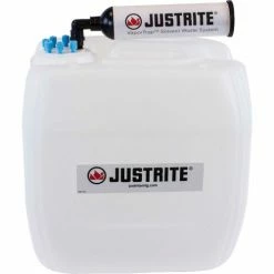 Justrite 12838 VaporTrap™ UN/DOT Carboy With Filter Kit, HDPE, 13.5-Liter, 6 Ports