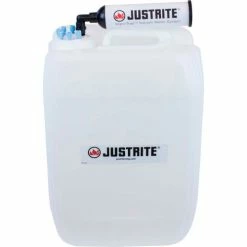 Justrite 12839 VaporTrap™ UN/DOT Carboy With Filter Kit, HDPE, 20-Liter, 6 Ports