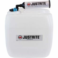 Justrite 12844 VaporTrap™ UN/DOT Carboy With Filter Kit, HDPE, 13.5-Liter, 8 Ports