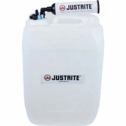 Justrite 12847 VaporTrap™ UN/DOT Carboy With Filter Kit, HDPE, 20-Liter, 8 Ports