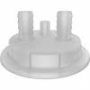 Justrite 12876 Molded Adapter for Carboy Cap, Two 1/2" Hose Barbs and Vent