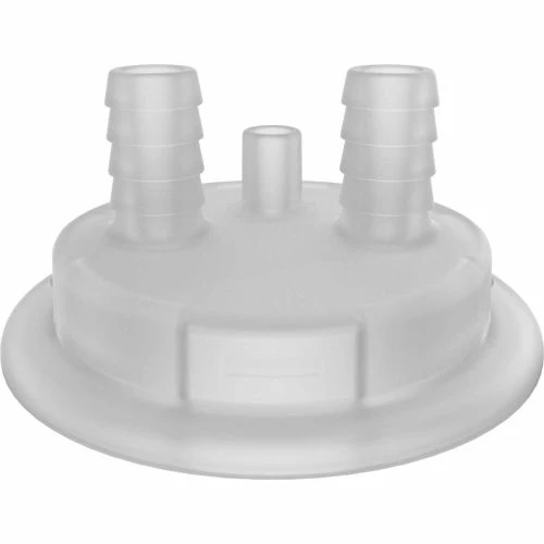 Justrite 12876 Molded Adapter for Carboy Cap, Two 1/2" Hose Barbs and Vent