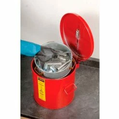 Justrite Wash Tank, 3-1/2-Gallon, w/ Basket, Red, 27713