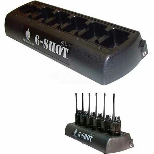 Klein Electronics 6-Shot Slim 6-Unit Battery Charger for Motorola CP200 Radios with Six 6-SHOT-CP200 Pods