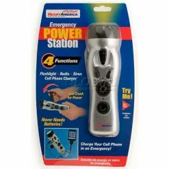 Ready America® 4-Function Emergency Power Station, 70801, Silver