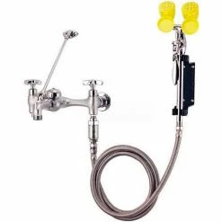 Speakman Eyesaver Service Sink Faucet with Fixed Mount Eyewash, SEF-9000-FM, Chrome & Yellow