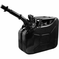 Wavian Jerry Can w/Spout & Spout Adapter, Black, 10 Liter/2.64 Gallon Capacity - 3024
